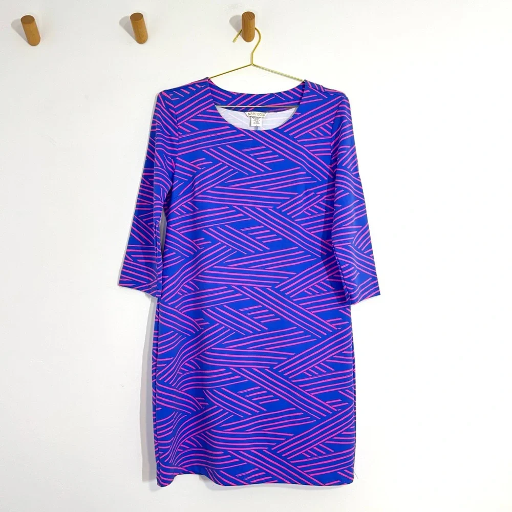 MAHI GOLD Purple & Pink Geometric Mini Dress - Picture 2 of 9